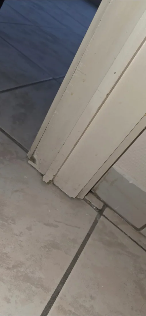 Détail de rail, seuil ou zone de guidage